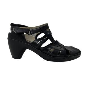 Merrell Leather Heeled Sandal Black Open Toe Slingback - 7